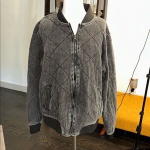 Mono B Black Quilted Bomber Jacket